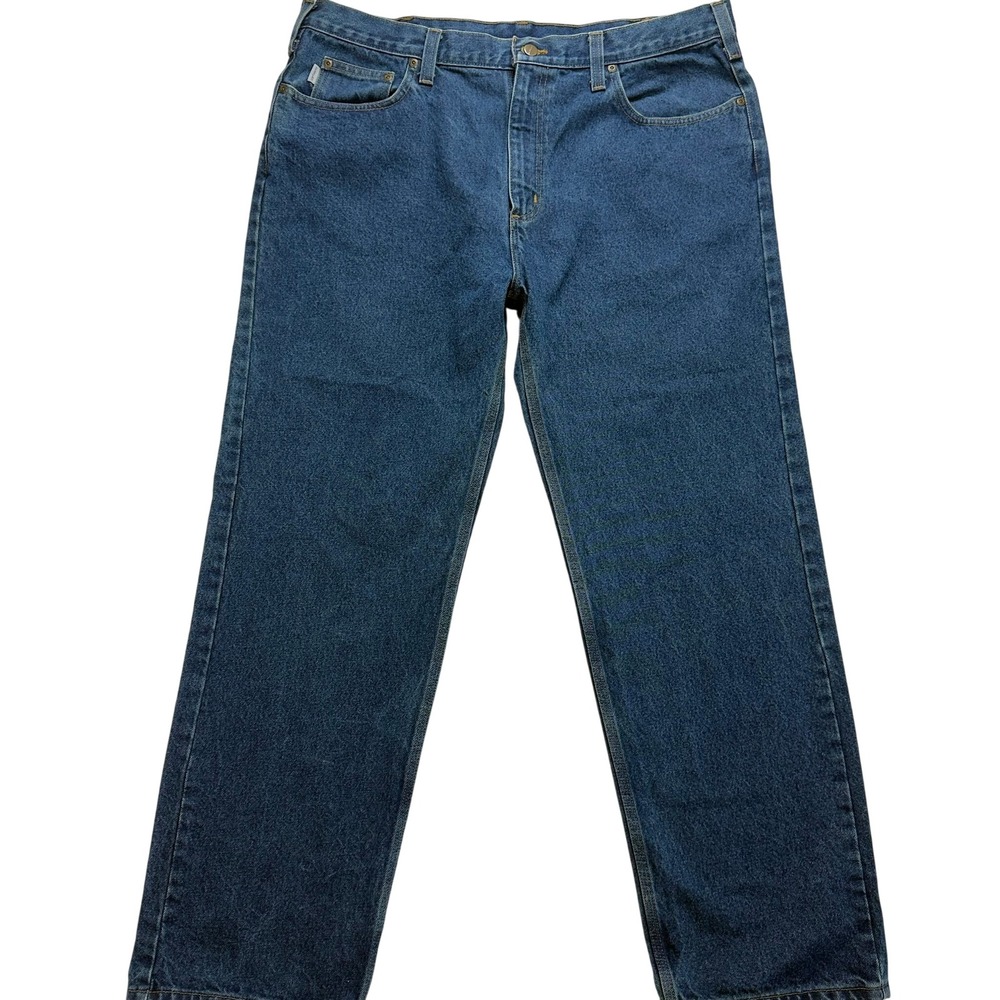 Carhartt Relaxed Fit Tapered Leg Jeans Mens 40x30 Blue Denim Workwear